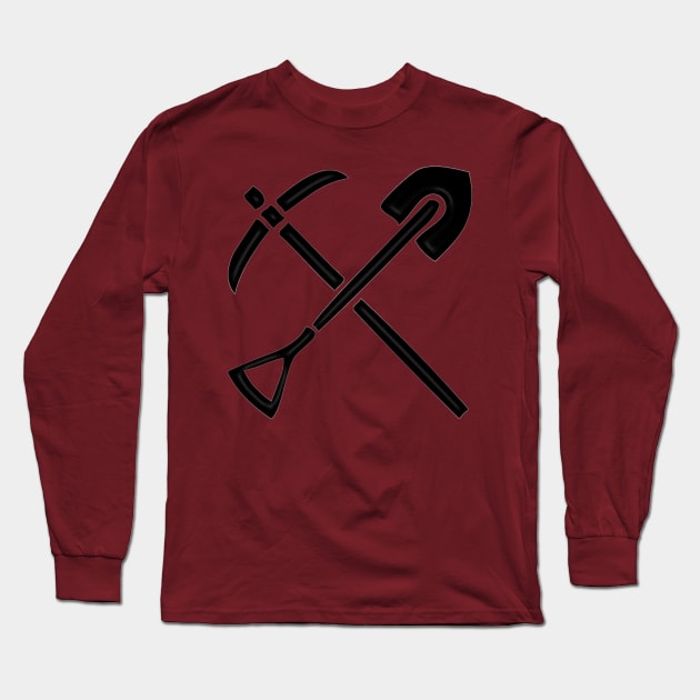 Western Era - Pick Axe and Shovel Long Sleeve T-Shirt by The Black Panther